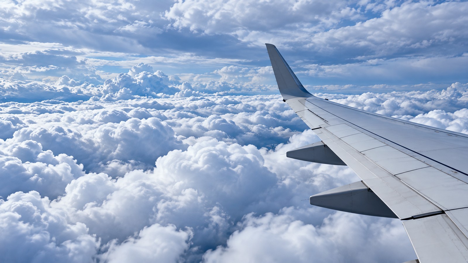 Passenger aircraft in the sky during a journey