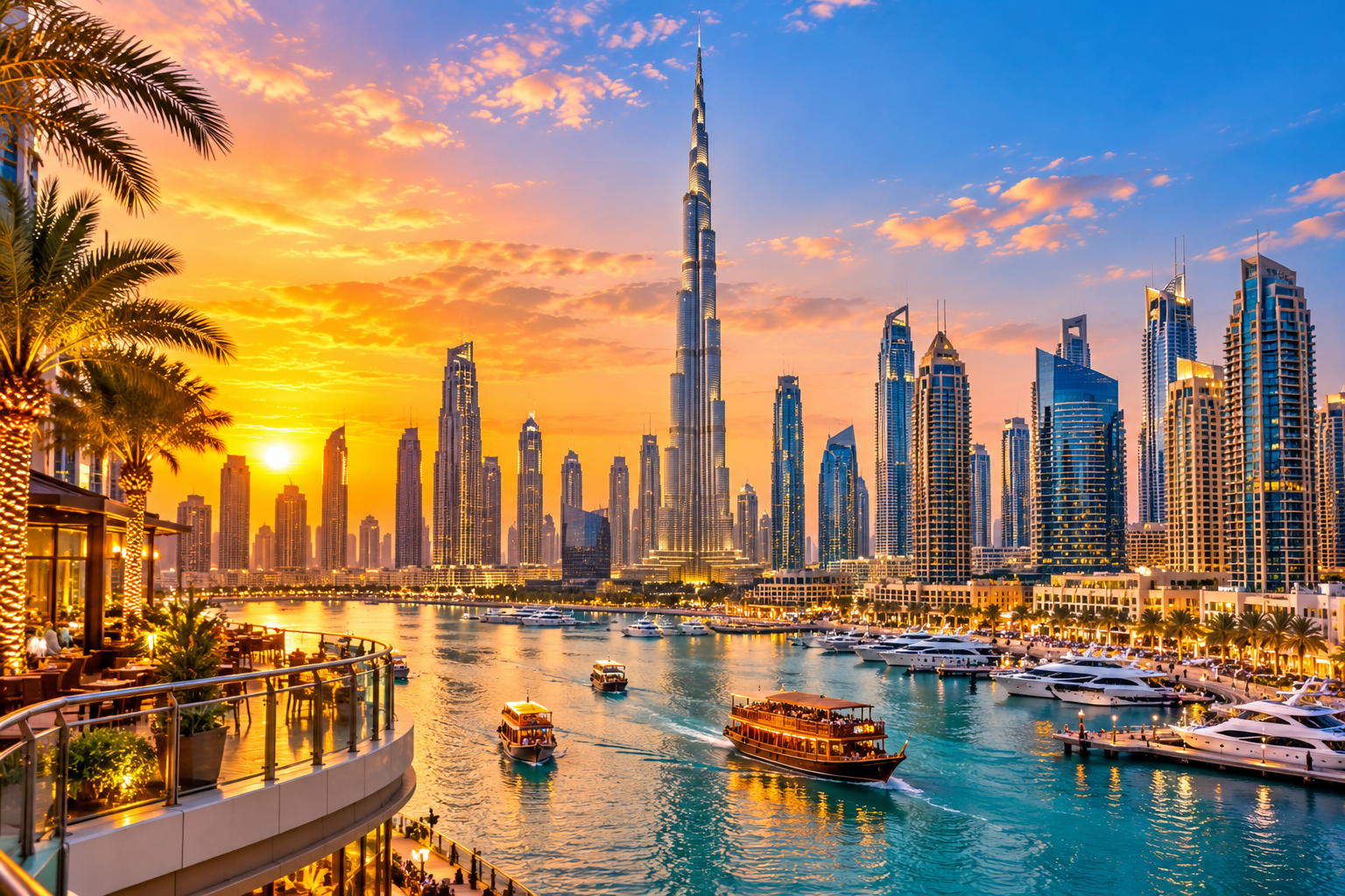 Modern Dubai skyline and city architecture